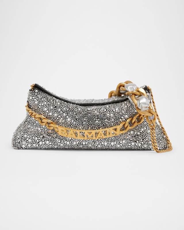 1945 Pouch Crossbody Bag in Strass Suede & Leather
